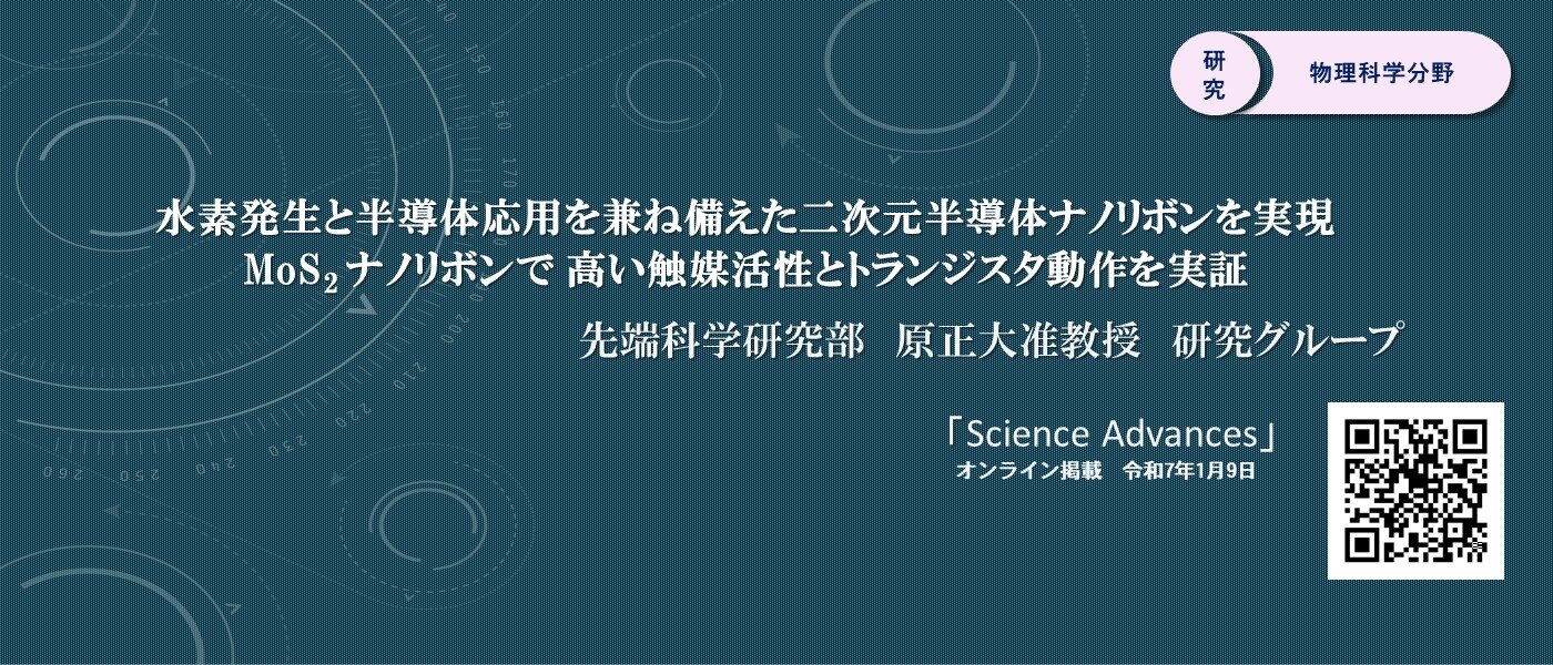 水素発生と半導体応用を兼ね備えた二次元半導体ナノリボンを実現